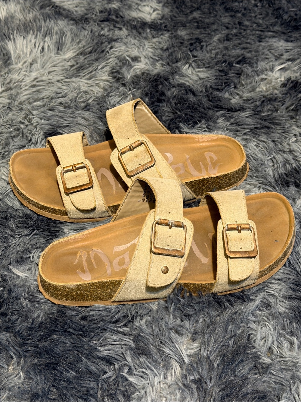 Target Beige Double-Buckle Women’s Slide Sandals